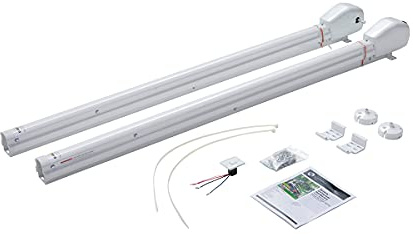 Solera 3000 Series Short White Universal RV Awning Arms & Hardware Kit with One-Touch Power Extend/Retract, One-Handed Adjustable Pitch Projection, Auto Rain Dump - 2023052357