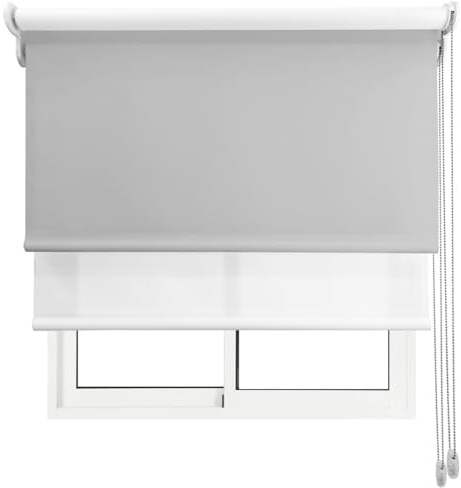Estor Doble Dos en UNO! / Traslucido Luminoso + Opaco Regulador de luz y Temperatura. Propiedades acústicas. LO AJUSTAMOS A SU Medida Ancho x Alto. Color: Perla Blanco. Medidas: 190cm x 160cm