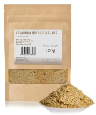 Frisafran | Levadura Nutricional 100g | levadura con B12 y Vitamina B | | Proteínas | Vitaminas | Dietas Veganas | Sin Gluten | Dieta vegana | Sin Lácteos | levadura | b12 nutricional