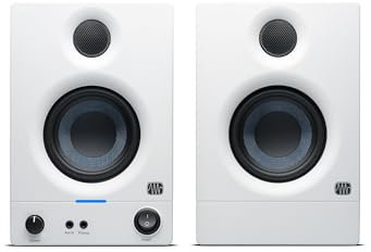 PreSonus Eris 3.5 Gen 2, Altoparlanti Attivi da Scrivania 3.5 per Multimedia, Gaming, Produzione Musicale di Qualità Studio, Potenza 50 W - Bianco