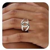 ALEXCRAFT Ringe Silber Chunky Silberringe Damen Ringe Silber Ringes Silbe Damen Minimalistisch 54 Twist Rings