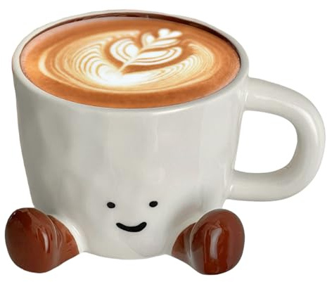 Knowlife Tazza da Caffè in Ceramica - Tazza Da Tè Divertente con Piedini - Tazze Originali per Casa Uomini Donne Natale Compleanno Scuola Ufficio Decorazione