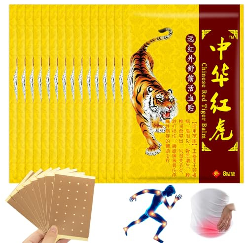 DAJASD Cerotti Cinesi a Infrarossi, 120 PCS Cerotti Antidolorifici, Cerotto Antidolorifico della Tigre per Alleviare il Ddolore al Collo della Spalla per il Dolore alle delle Gambe in Vita Patch