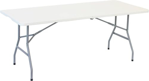 6ft 1.8m Folding Heavy Duty Catering Trestle Party Garden Table With Carry Handle Portable Space-Saving Outdoor & Indoor Use Flexible Space