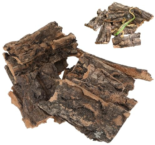 SHINEOFI 10 pack Reptile Tree Bark Decor Lizard Climbing Bark Turtle Basking Platform Terrarium Decorations for Vivarium Tank Habitat Natural Hideout for Lizards Spiders Hamsters