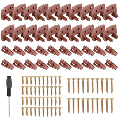 20 Sets Drawer Guide Kits, Drawer Slides Repair Kit with Screws Replacement Parts for Dressers, Hutches, Nightstand Drawers