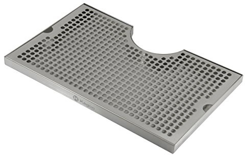 Kegco SECO-1610 16 x 10 Surface Mount Drip Tray - 3 Column Cut-Out - SS, No Drain