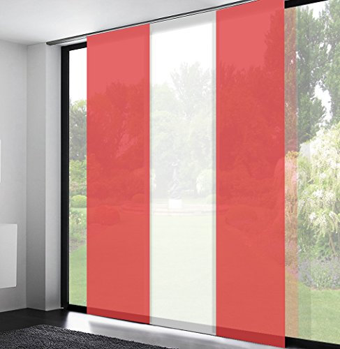 Schiebegardinen Schiebevorhänge flächenvorhang schiebegardinen inklusive Technik (Höhe: 255cm x Breite: 60cm / Rot)