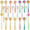 20PCS Juego de cucharas de flores, PUDSIRN, cuchara de té reutilizable de acero inoxidable, cuchara de café, cuchara de azúcar para café, té, pastel, postre, múltiples formas (4.9 y 7 pulgadas)