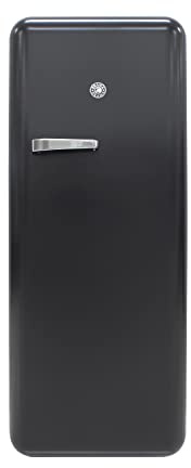 BRAMA Retro Fridge with Top Freezer 9.9 Cu.Ft. Full Refrigerator for Apartment, Condo, House, Kitchen, 24-Inch, Black