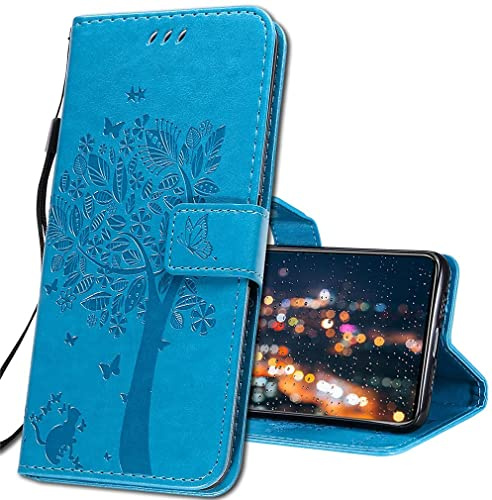 IMIRST Funda para Xiaomi Redmi Note 9S Smartphone, Funda con Tapa Xiaomi Redmi Note 9 Pro Magnético Carcasa para Xiaomi Redmi Note 9S / Redmi Note 9 Pro. KT1 Wish Tree Blue