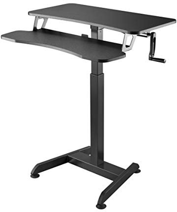 HALTERUNGSPROFI Manuell Höhenverstellbares Pult (74-124cm) Workstation Schreibtisch, zum Arbeiten im Sitzen oder Stehen SSAT-01MS