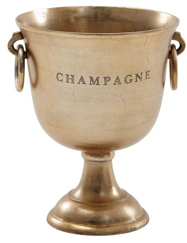 FineBuy Refrigeratore per Champagne 28,5x37,5x28,5 cm Alluminio Grande Oro | Raffreddatore di Champagne per Bottiglie | Cooler - Vino - Spumante