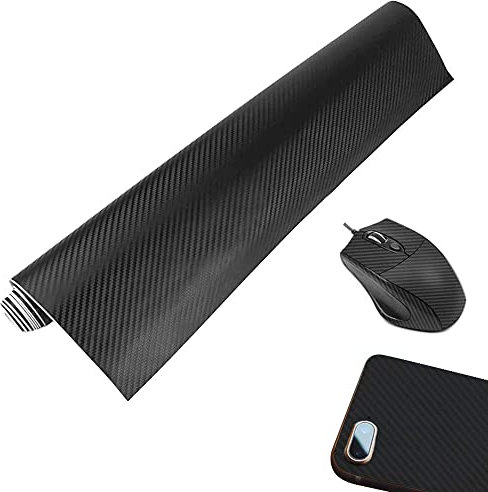 XiXiRan 3D Auto Folie, Autofolie Carbon Vinyl Wrap 30cm x 152cm, Autofolie Selbstklebend Schwarz, Wasserdichter Autofolie Aufkleber - Auto & Motorrad, Laptops, Handys, PC-Gehäusen, 2 Stücke