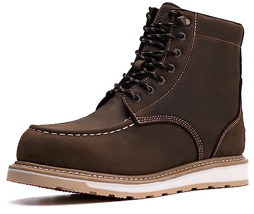 SL-Saint impermeabile punta d'acciaio Moc Uomo stivali da lavoro classico Industrial & Construction sicurezza 6'' (Marrone 005, numeric_45_point_5)
