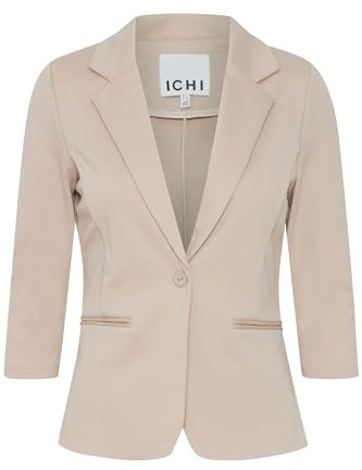 ICHI IHKATE Damen Blazer Jackenblazer Reverskragen Regular Fit, Größe:XL, Farbe:Doeskin (151308)