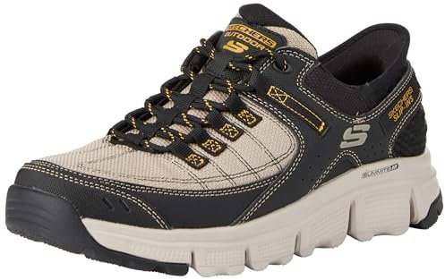 Skechers Herren Gipfel bei Sneaker, Taupe Synthetic Mesh Black Trim, 40 EU