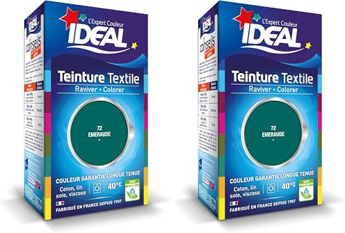 Ideal Teinture Textile Liquide 40 ml Émeraude (Lot de 2)