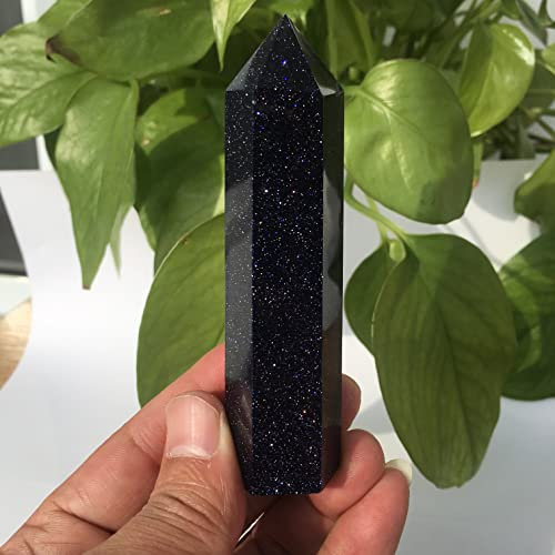 DQFOCPHHAA Natural Crystal Rough Natural Blue Sand Stone Pillar Crystal Single Pointed Stone Pillar Stone polishing Stone Ornamentdecorat NaturalReiki Decoration LIUZIIHAYIN
