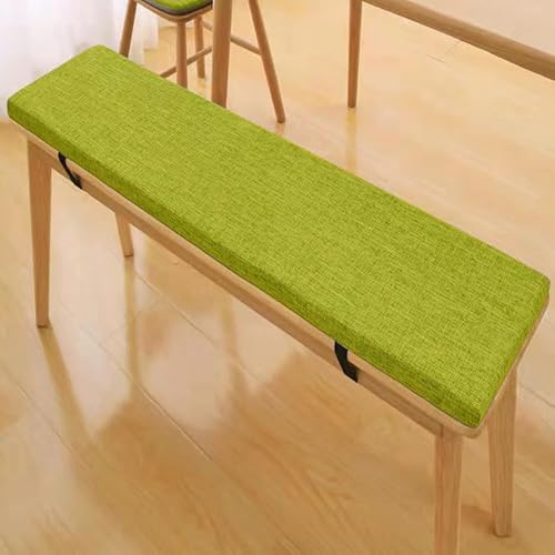 Cojín para banco de muebles de jardín de exterior con cierre inferior antideslizante y funda extraíble, color verde hierba, 130 x 30 x 5 pulgadas, cojín para banco de interiores y exteriores, para