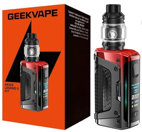 Geekvape Aegis Legend 5 Mod Kit | 200W TC Box Mod (Battery Not Include) Vape with Z Sub Ohm Tank 5.5ml Vaper Z Coil Vaporizer No Nicotine