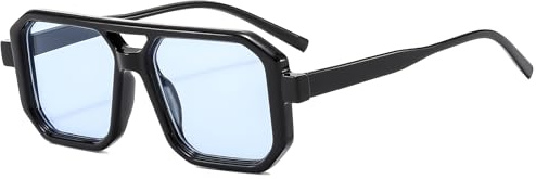 Long Keeper Gafas de Sol Piloto Retro Para Hombre y Mujer, Cuadrados Vintage de los años 70 de Doble Puente, Protección UV400