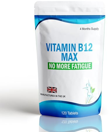 Vitamin B12 Max Supplement, 120 Tablets, 4 Months Supply, Vegetarian, UK Made