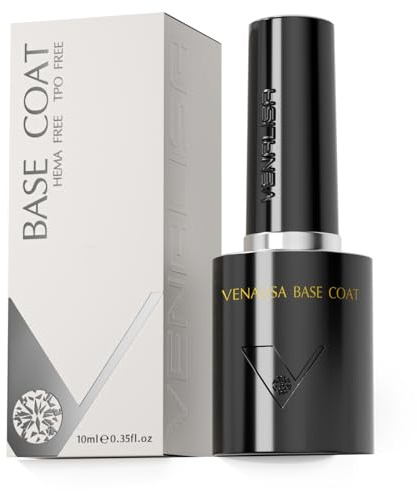 VENALISA Gel Nail Polish 10ml Base Coat New Formula High Gloss Scratch Resistant Long Lasting Soak Off Gel Tempered Top Coat for Nail Art DIY Manicure Salon and Home Use