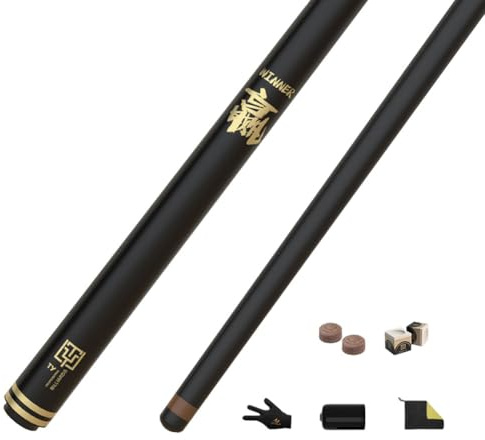 YWRU Taco de Billar 145CM Snooker Palo de Billar Punta de 10.2MM Carbono y Fibra de Vidrio Profesionales Pool Cue con Cue Case,18oz(Color:#1)
