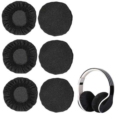 6 Pièces coussinet et oreille pour casque, Housses Extensibles Lavables et Tissu Flexible