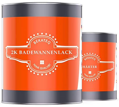 BEKATEQ Badewannenlack 2,5kg in Hellgrün, Badewannenbeschichtung glänzend, 2K PU Badewannenfarbe - für Acryl, Emaille, GFK, Waschbecken, Duschtasse, Duschwanne, Wand- und Bodenfliesen Lack LS-410