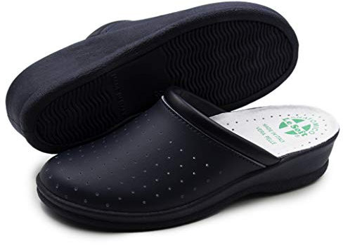 Poligono Gesundheitsschuhe für Männer und Frauen, Geschlossene Berufsschuhe, Gesunde Clogs, Bequeme orthopädische Schuhe, Anatomische Sohle,Blau Frau 37