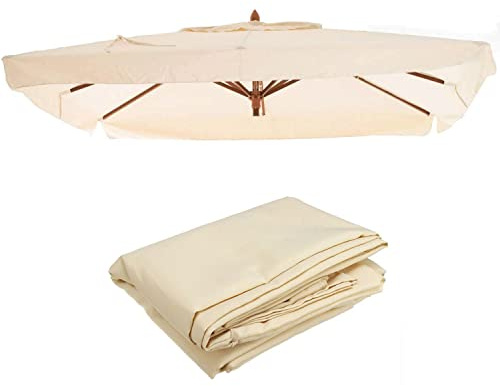 Marvin Telo Ricambio per Ombrellone Pieghevole Giardino Oasis 3x2 3x3 3x4 Ecrù Copertura Esterno in Poliestere 240G/M2 Idrorepellente Traspirante Antimacchia (3x3)