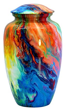 eSplanade Urne funéraire en métal | Urne funéraire | Souvenir pour cendres – Multicolore – 25,4 cm (taille complète)