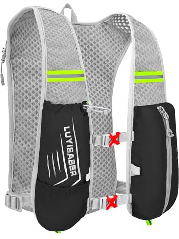 Tumeyser Laufweste Trinkrucksack,Laufrucksack Damen Herren,Running Vest Geeignet für Radfahren,Marathon,Skifahren,Bergsteigen und andere Outdoor Aktivitäten-Schwarz