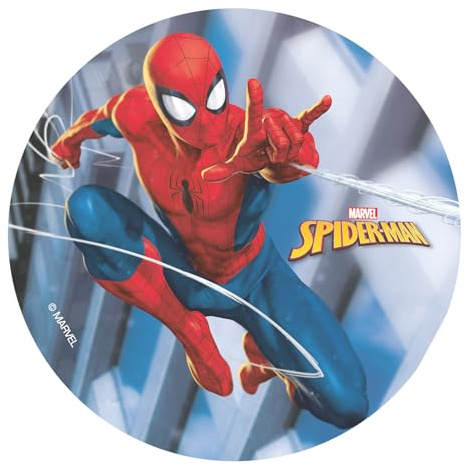 Dekora, Ostia Commestibile Spiderman, Decorazione per Torte di Compleanno di Marvel, Decorazioni per Dolci Rotonda 20 CM