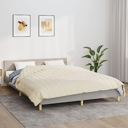 Sufrk Manta con peso de 220 x 235 cm, 15 kg, tela terapéutica, para adultos, manta pesada de doble cara, manta pesada, antiestrés