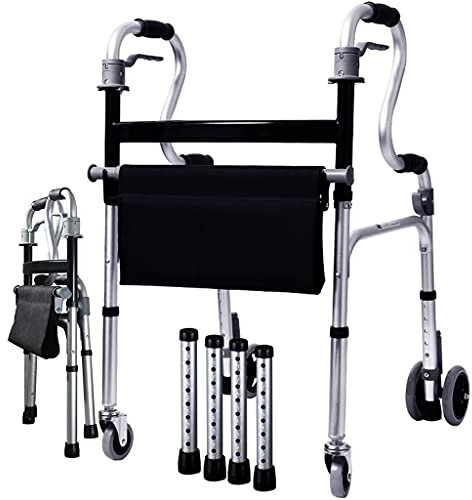 Rollator Pieghevole Rollator Walkers Rollators Pieghevole Leggero E Compatto Walker Con Ruote Con Sedile - Un Deambulatore A Quattro Ruote Adatto Per Gli Anziani O Un Modello Multifunzionale A Doppio