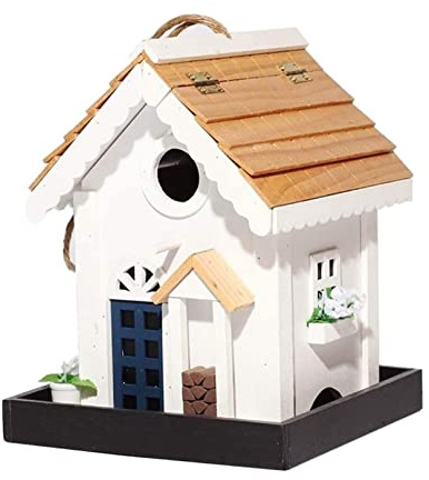 NESPIQ Mangeoire À Oiseaux Extérieur Jardin Mangeoire À Oiseaux en Bois Type De Villa Suspendue Durable Mangeoire À Oiseaux Sauvages Cadeaux De Décoration De Jardin pour Terrasse