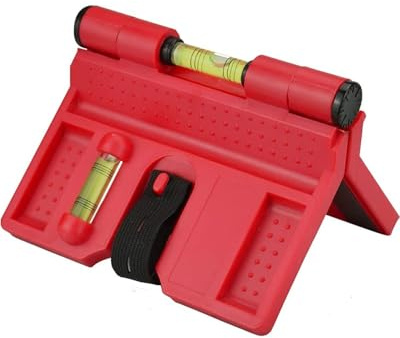 BARRU 1 pcs Livella Angolare per Pali Livella a Bolla d'Aria Regolabile Livella Angolare Regolabile Livella a Palo Magnetico per Installazione del Tubo, Muratura e Falegnameria (180 x 120mm)