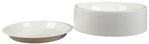 Folpus Plato de Fondue para Servir de Sushi, Plato de Aperitivo de tazón Redonda, de salmón de Aperitivo para tazón, Blanco