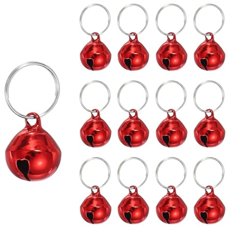 PATIKIL 12 Pezzi Campanellini Per Cani Mini Campanelli Per Gatti Piccoli Campanelli Per Collari Da Animali Domestici Portachiavi Carini In Metallo Con Sonagli Forti Rosso