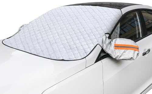 KLVGTIFS Copri Parabrezza per Auto, 5 Magneti Copertura Parabrezza, Copertura Auto Antigelo Inverno con Coperture Riflettenti, Protezione Anti UV, Neve, Grandine, Gelo, Polvere, per SUV, 147 x 108 cm