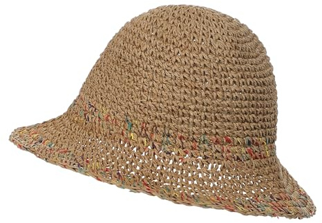 FakeFace Chapeau Paille Pliable pour Fille Chapeau de Soleil Large Bord pour Enfant Capeline en Paille pour Fille 3-5Ans pour Plage Voyage Randonée