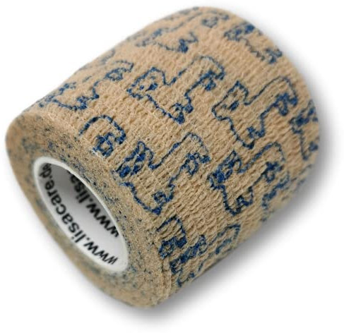 LisaCare Verbandsmaterial Set - 2 Rollen 5cm breit - selbsthaftend, elastisch für Kinder - Riesige Farb- & Motivauswahl - Bandagen zum Trösten (Alpaka)