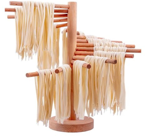 zklaseot Secadores de Pasta, Madera Plegable Hecho En Casa Familiar Rejilla Secadora De Fideos Colgante Rejilla For Secar Pasta For Casa Cocina
