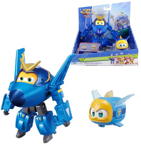 Super wings Transforming Jerome & Pet, Transformerande robotfigurer, leksaker för pojkar och flickor 3 4 5 6 7 8 år gammal