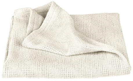 roba Manta para Bebé Seashells Oyster 80 x 80 cm - Mantita de Felpa Tejida de Algodón Orgánico - Certificado Gots y Oeko Tex 100 - Blanco