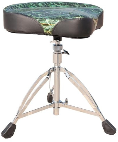 Drum Throne Justerbar trumstol, Vadderad hopfällbar sitsstol för vuxna med halkskyddade fötter för trummisar Piano
