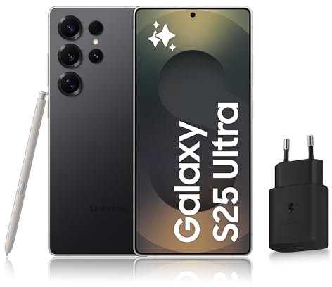 Samsung Galaxy S25 Ultra, Smartphone Android 5G avec Galaxy AI, 1 To, Chargeur secteur rapide 25W inclus, Smartphone déverrouillé, Noir Titane, Version FR